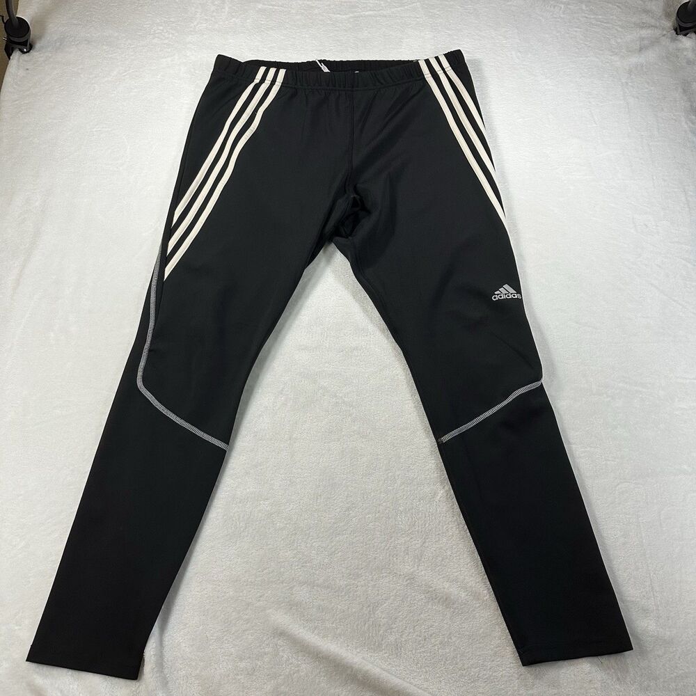 Adidas‎ Climalite Men 2XL Black Compression Running Tights Athletic Pants
